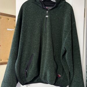 Men's Dark Green Zip-Up Sweater